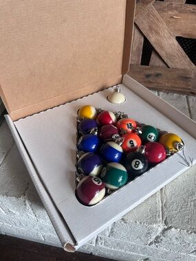 New in box Billiard Ball Christmas Tree Ornaments (33)